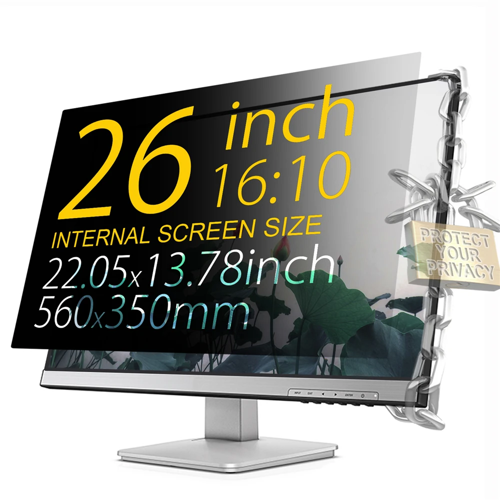 

YOSON 26 inch 22.05mm*13.78mm Screen Privacy Filters For 16:10Anti-Glare Monitor Filter Privacy Screen Protector