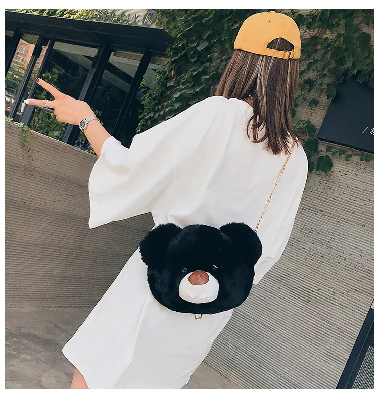 Shoulder Multi-Purpose Cute Kindergarten School Bag Cute Teddy Bear Big Head Bag a Generation of Fat