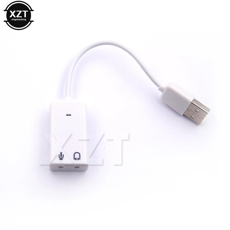 USB Sound Card Virtual 7.1 3D External USB Audio Adapter USB to Jack 3.5mm Earphone Microphone Speaker for Laptop Notebook PC