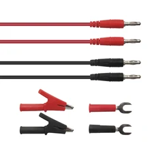 Мультиметр с зажимом типа "крокодил", разъем типа "банан", тестовый зонд, провод, мультиметр, Тестовые провода 6 в 1