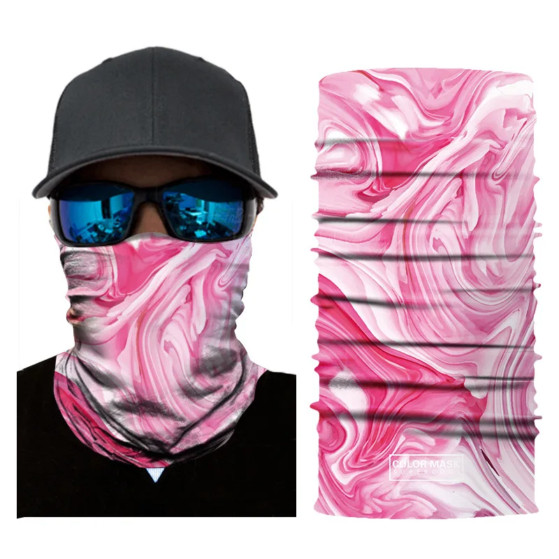 black scarf mens High quality digital printing polyester magic headband outdoor sport seamless scarf oil painting style sunscreen cycling scarf wool scarf mens