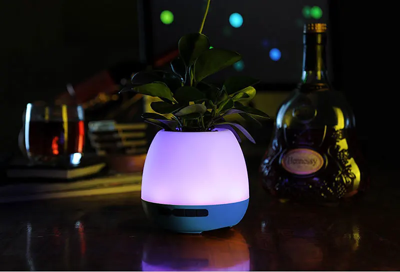 Bluetooth аудио умный цветочный горшок красочный ночной Светильник пластиковая ваза Сенсорное растение музыка горшечные украшения дома аксессуары