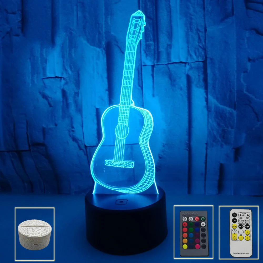 

7Color Guitar Night Light Guitar 3D Led Series Remote Lamp Change Led USB Touch Control Gift For kid Home Living Room Decoratio