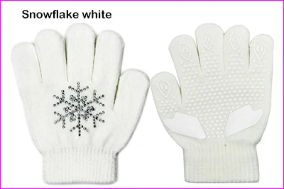 white Очаровательная фигурка героя мультфильма для катания на коньках, наручные перчатки, тренировочные теплые защитные перчатки для рук, теплые толстые Стразы для детей, Нескользящие, случайный стиль - Цвет: white