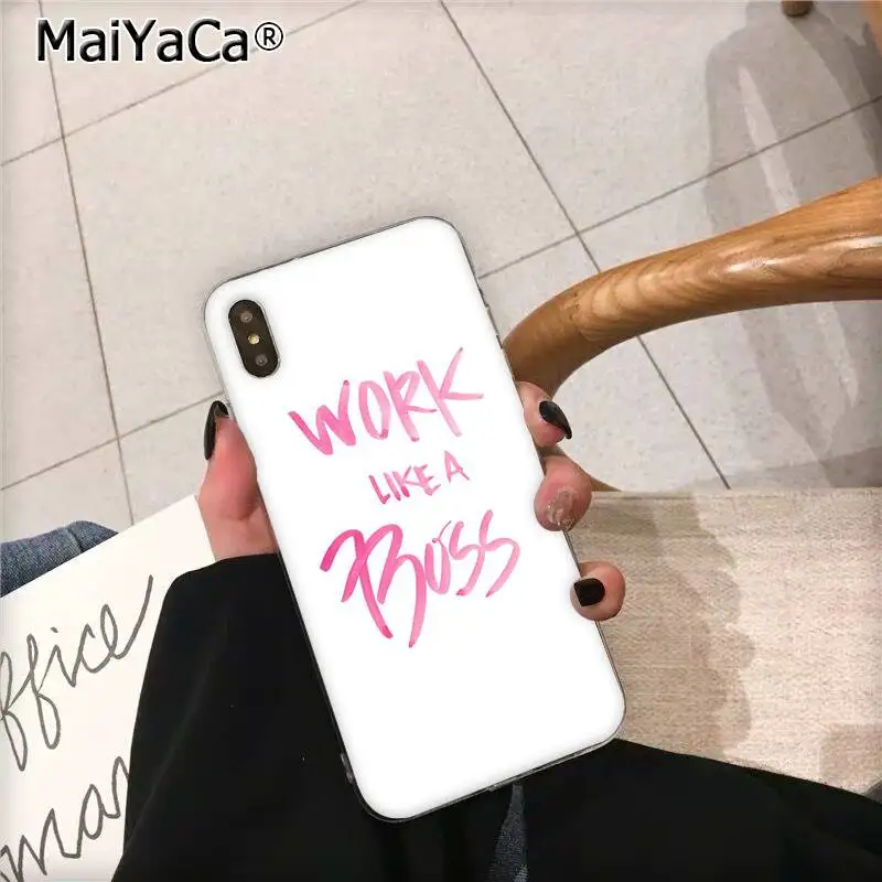 MaiYaCa девушка босс розовый женщин мощность мультфильм новинка чехол для телефона Fundas чехол для iPhone 11 pro XS MAX 8 7 6 6S Plus X 5 5S SE XR - Цвет: A6