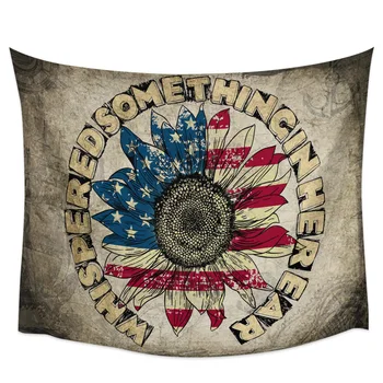

Retro Sunflower Flag Wall Tapestry Cover Beach Towel Picnic Yoga Mat Home Decoration