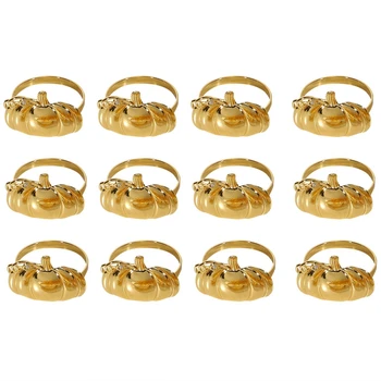 

Halloween Thanksgiving Decoration Halloween Tissue Ring Pumpkin Napkin Ring Napkin Holder Napkin Buckle 12Pcs