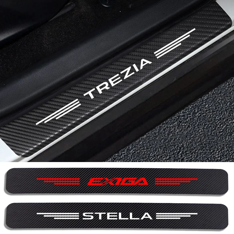 4PC Carbon Fiber Car Sill Sticker FOR Subaru Chiffon EXIGA JUSTY sambar Stella Trezia tribeca car Accessories Decal | Автомобили и