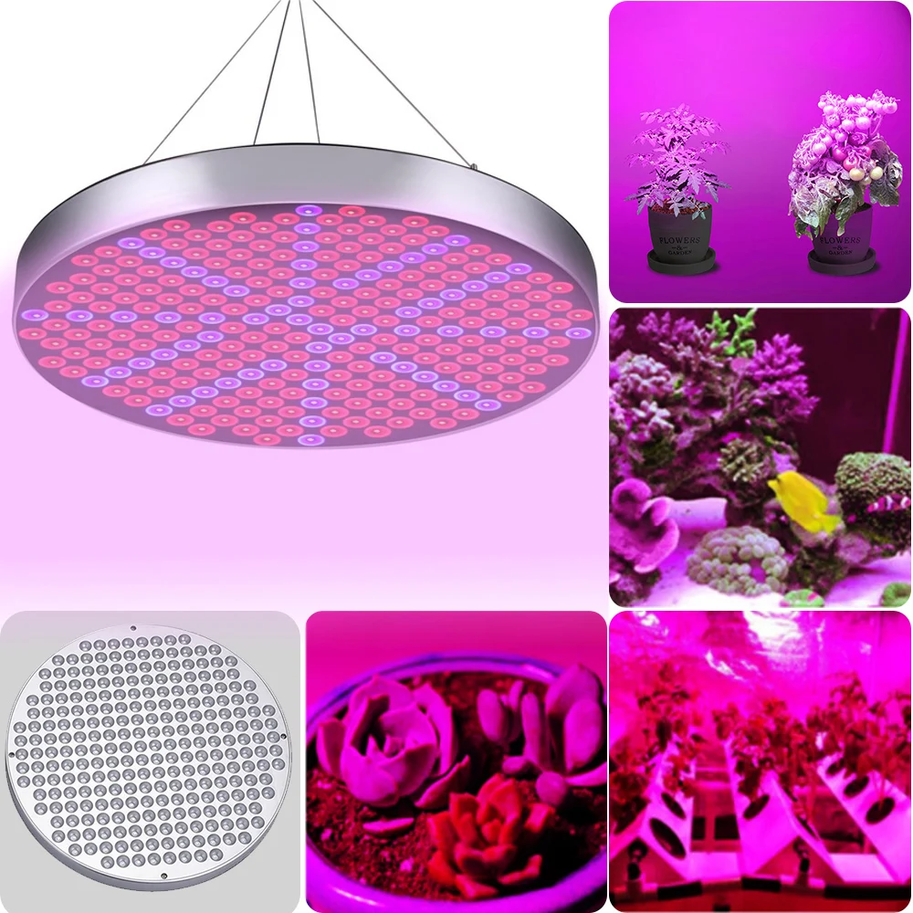 50W Plant Growth Lamp Round Shape Red Blue Plant Grow Light Panel Fill Light Full Spectrum Lamp for Greenhouse Seedling Foster