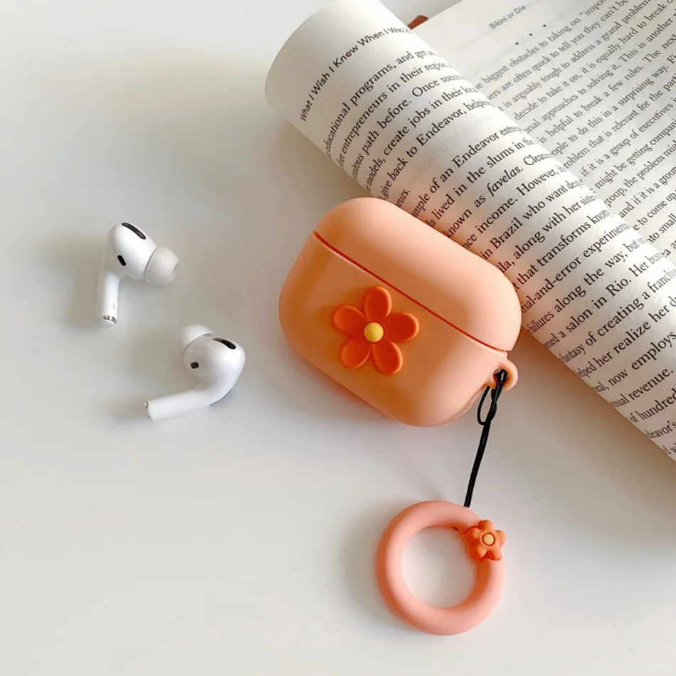 Чехол для наушников с цветами для Airpods Pro, силиконовый чехол, красивое с медведем и собакой Мультяшные наушники/Earpods, чехол для Apple Air pods Pro 3, чехол s - Цвет: 1300D