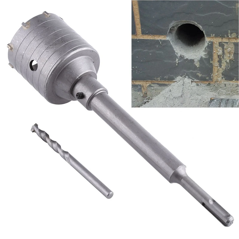 65mm Shank Concrete Cement Stone Wall Hole Saw Drill Bit 200mm Rod with Wrench