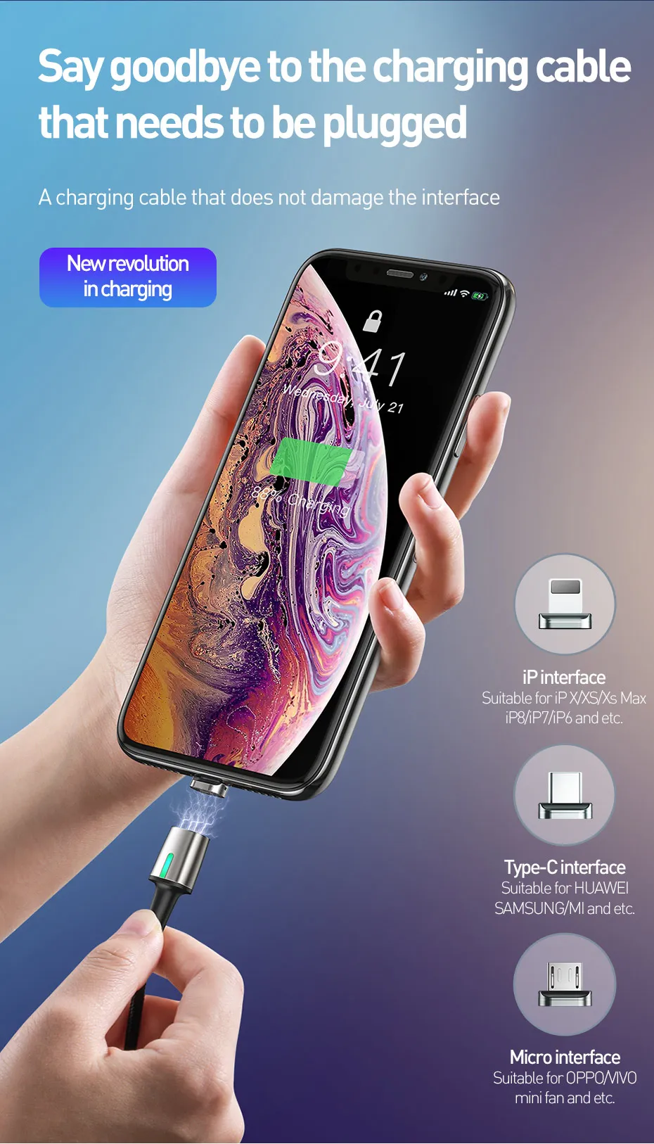 Магнитный usb-кабель Baseus, 3 А, быстрая зарядка, USB type-C, микро-кабель, магнитное зарядное устройство, usb-кабель для iPhone, samsung, huawei, usb шнур