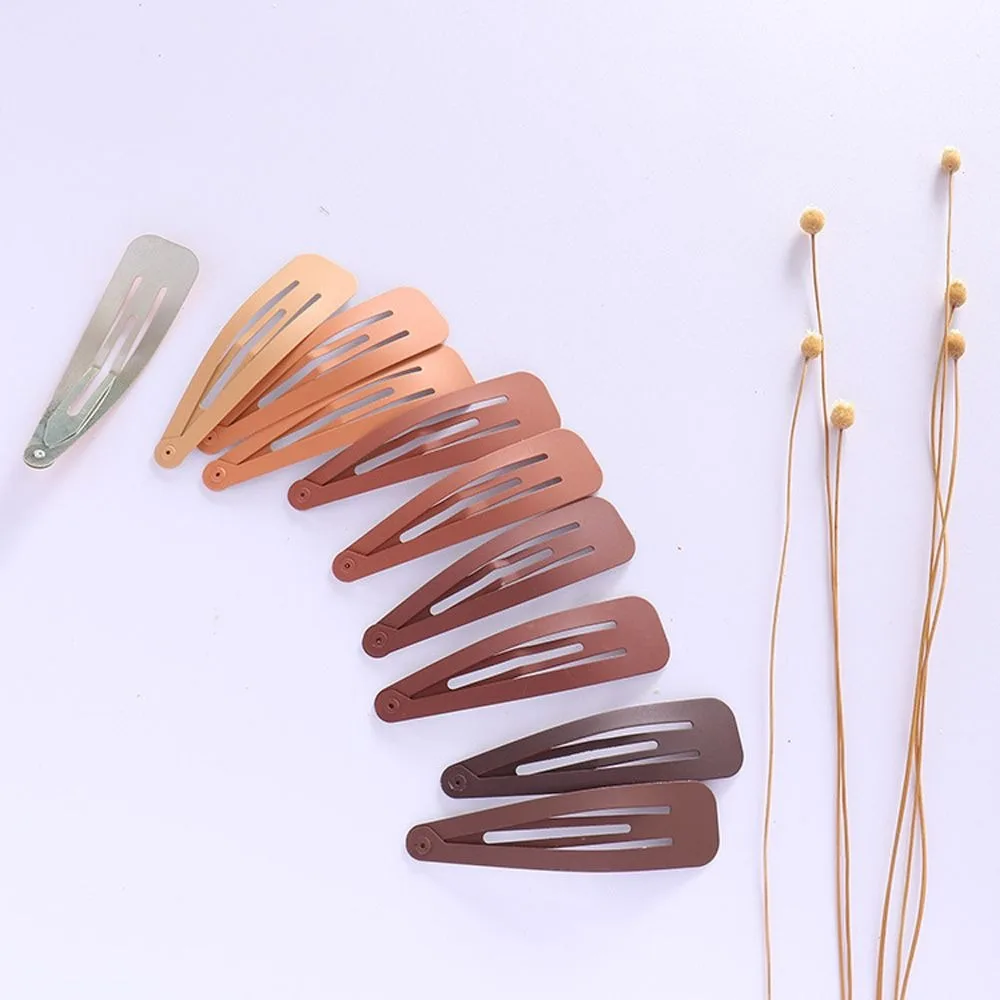 10Pcs Baking Paint Hair Clips for Girls BB Hairpins Snap Barrettes Headbands Hairgrips Simple Baby Headwear 4