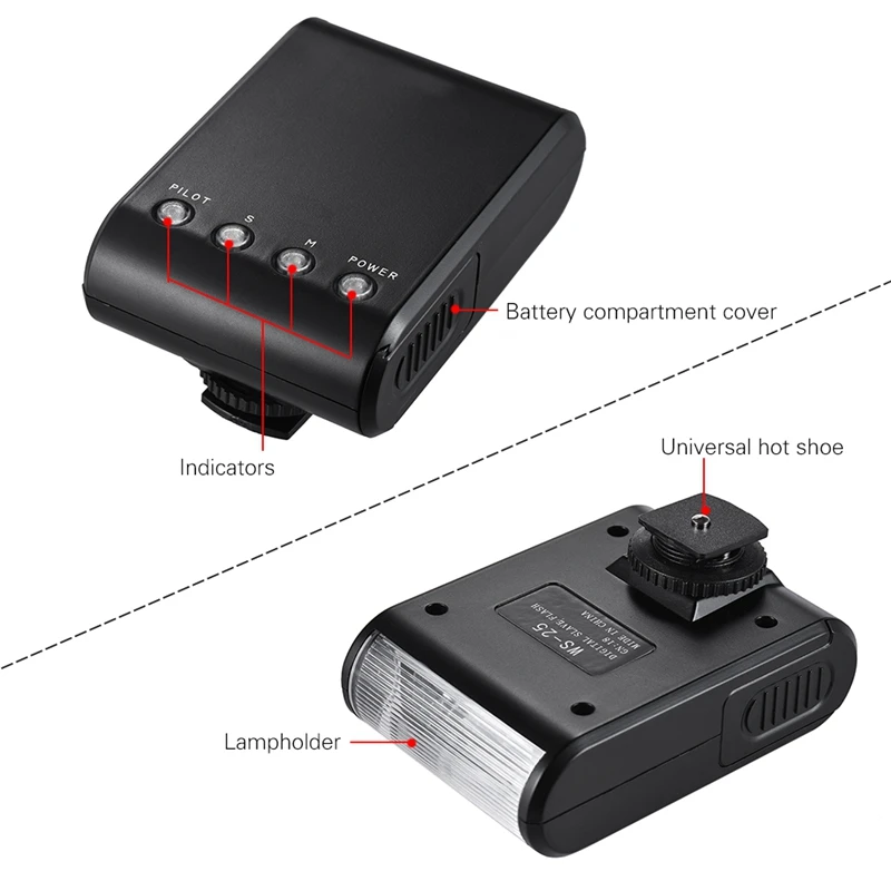 ABHU-Ws-25 мини-цифровая Slave Вспышка Speedlite накамерная вспышка ж/Универсальный Горячий башмак Gn18 для Canon Nikon Pentax sony