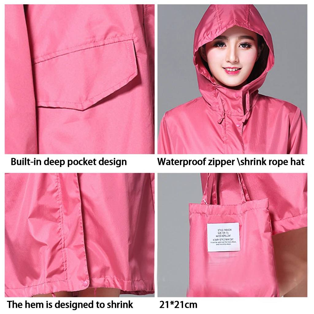Portable Lightweight Waterproof Raincoat women men Rain Poncho For Outdoor Hooded Coat with Hat Hood