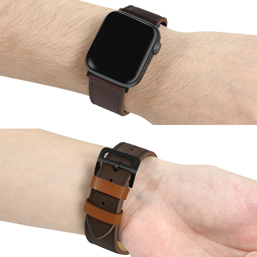 Новая кожаная Петля ремешок для наручных часов Apple Watch, ремешок 42 мм 44 мм Apple Watch 4 38 мм 40 мм для наручных часов iwatch серии 3/2/1 Замена кабель-браслет на запястье