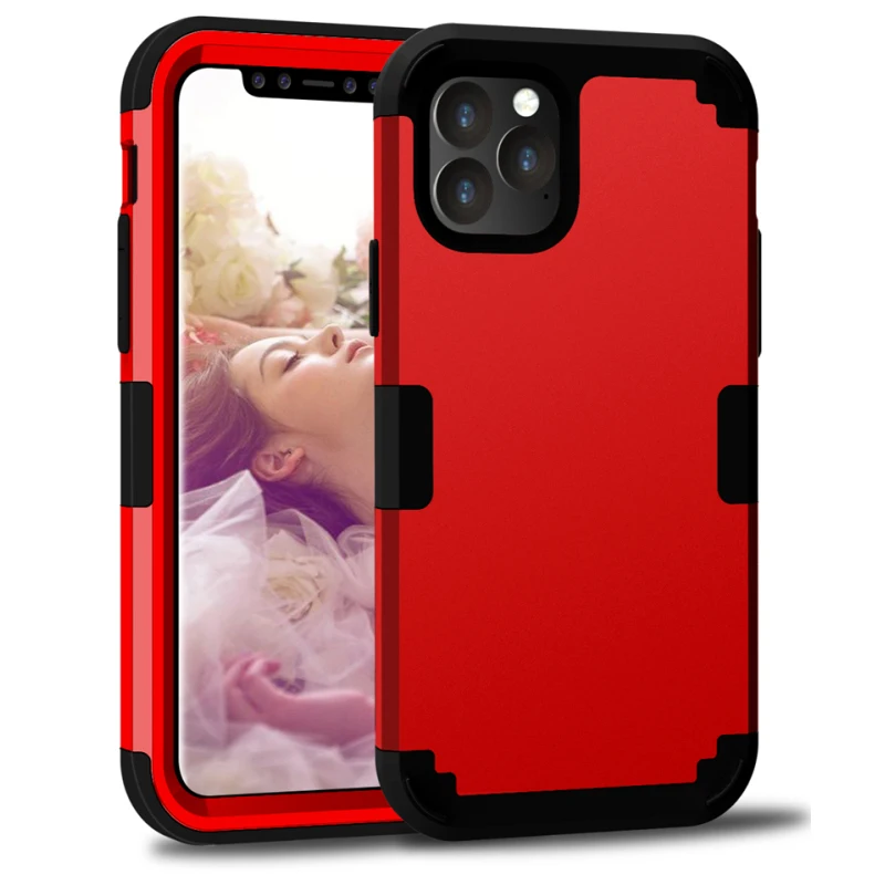 Роскошный Жесткий чехол из поликарбоната для iPhone 11 pro Max 360 силиконовые чехлы 3 в 1