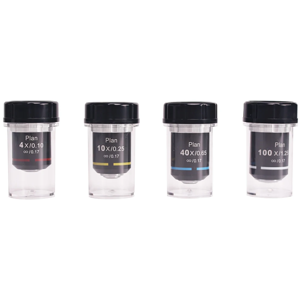 Obiettivo Per Microscopio 4x - Lente Acromatica, Filettatura 20mm, Per Microscopi Biologici - Foto 4