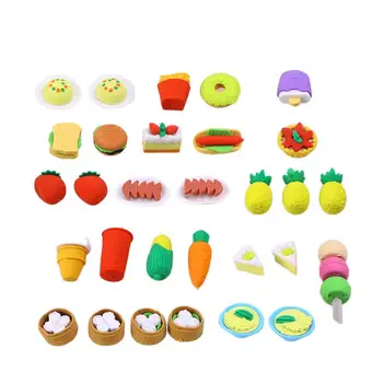 

Children Simulation Food Shaped Pencil Eraser Novelty Cute Eraser Creative Stationery School Supplies Gifts for Kids Students