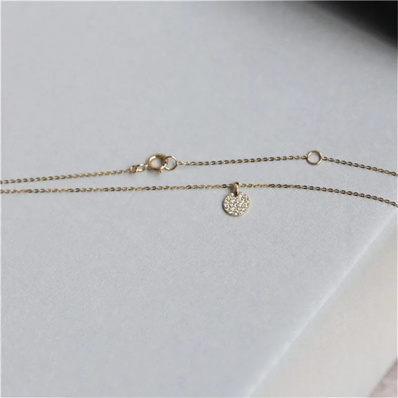 925 Sterling Silver French Simple Pavé Crystal Brand Pendant Clavicle Chain Necklace Women Classic Plating 14k Gold Jewelry Gift - Image 6