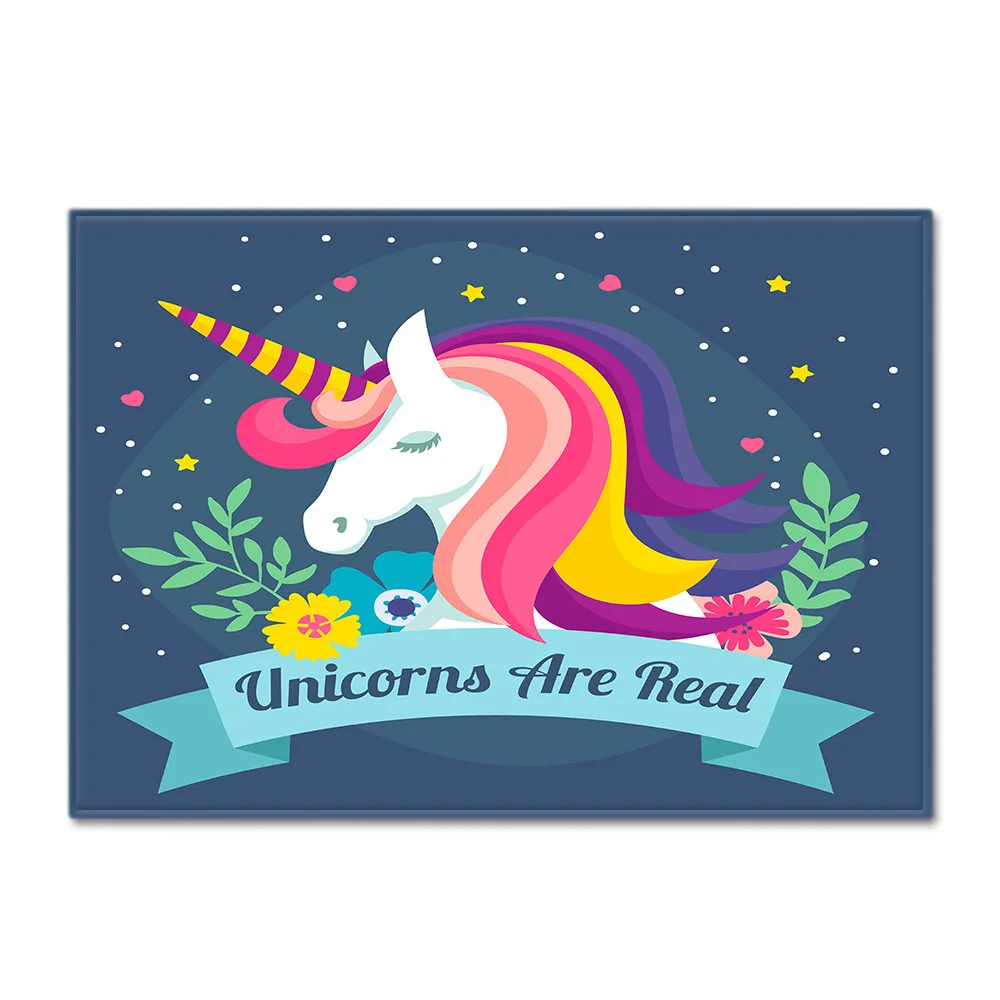 Единорог 3D печать ковер мультфильм детская комната игровой коврик Мягкая фланелевая детская спальня большой размер ковры для гостиной коврики