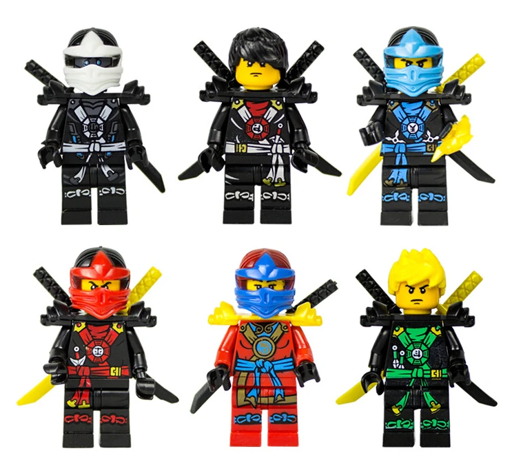 6 шт. Phantom Ninja Swordsman Kai Jay Llord Zane GARMADON Сборная модель здания Minifig фигурки кирпичные
