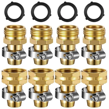 

4 PCS 3/4 Inch Garden Hose Mender End Repair Kit Garden Hose Repair Connector Male and Female Garden Hose Fittings