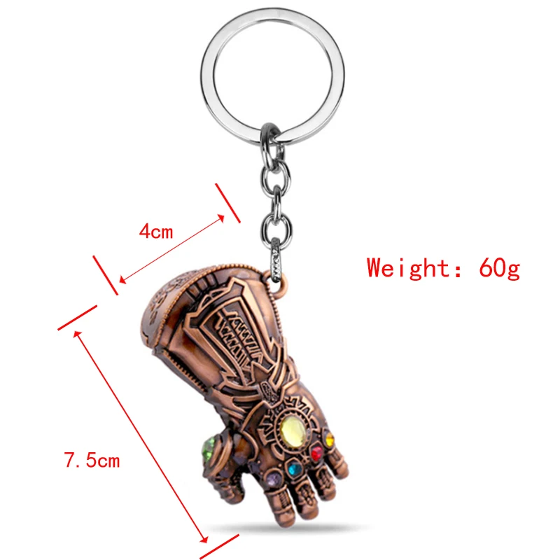 Thor Hammer металлический брелок Marvel Мстители эндшпиль танос оружие Железный человек брелок для ключей для мужчин автомобиля женщин сумка аксессуары - Цвет: Thanos 02