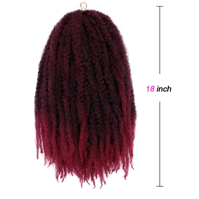 Black Star Hair Marley Hair for Twists Afro Kinky Twist Crochet Hair 18 Inch Ombre Synthetic Kanekalon Braiding Hair Extensions 1B-Bug