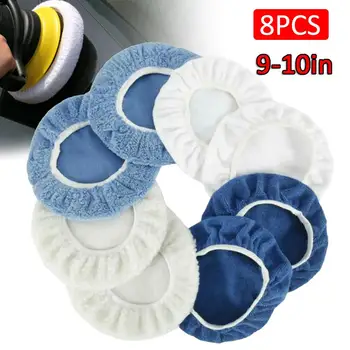 

8PCS Polishing Bonnet Buffer Pad Microfiber Bonnet Car Polisher Pad Cover for Car Paint Care 5-6" 7-8" 9-10" 3 Sizes