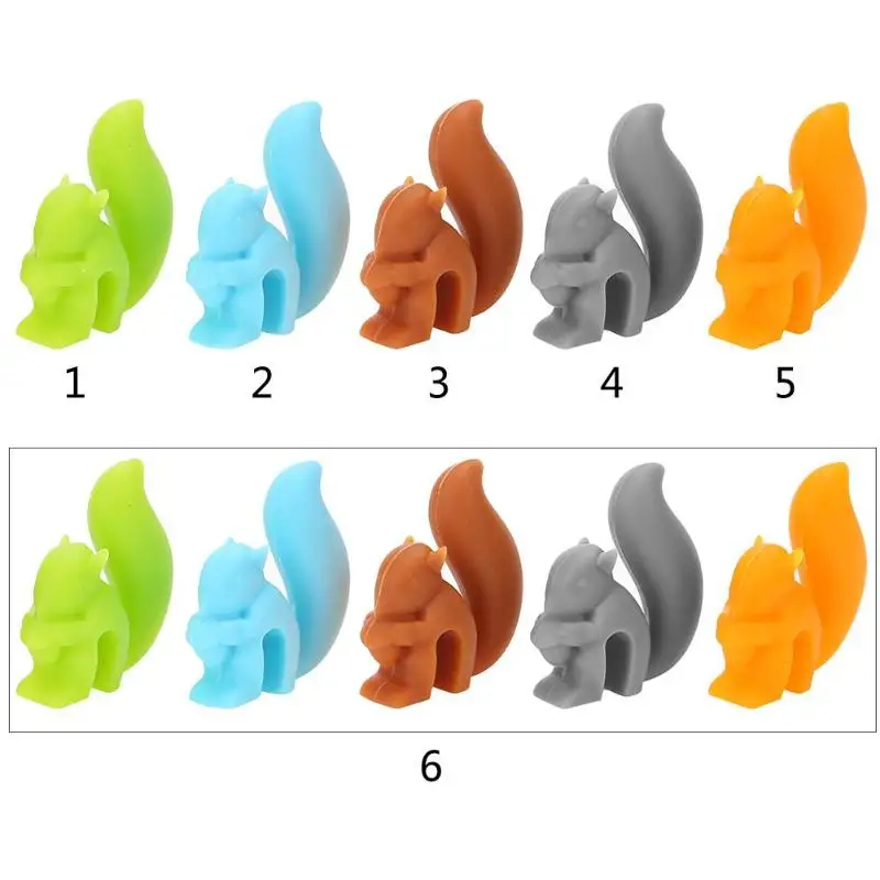 5 шт. милый силиконовый чайный мешок с белкой подвесной заварочный стакан зажимом