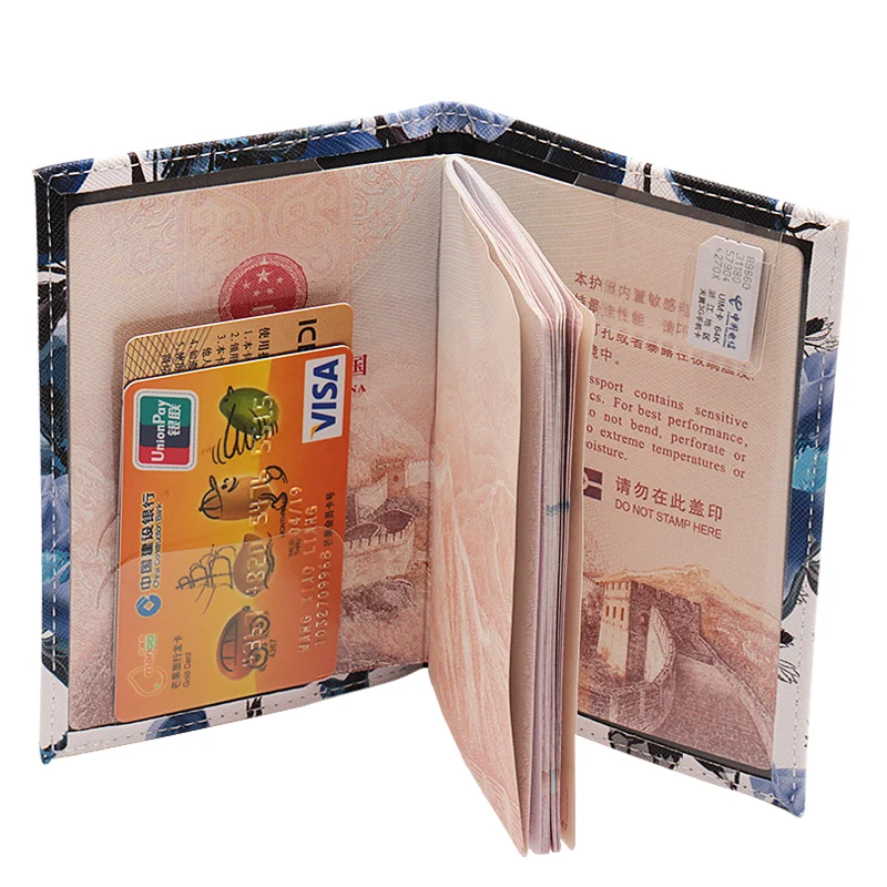Модная цветная обложка для паспорта с цветочным рисунком, Обложка для паспорта из искусственной кожи, кредитный держатель для карт