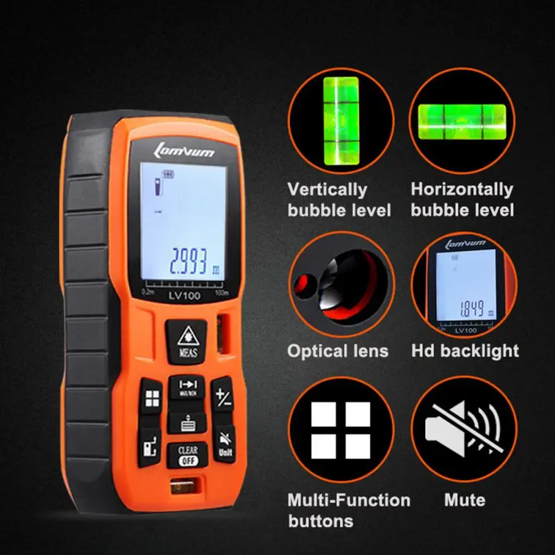 50m 120m Laser Rangefinder Digital Laser Distance Meter battery-powered laser range finder tape distance measurer