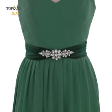 TOPQUEEN S45 свадебный пояс для невесты Формальные Стразы пояс для женщин Роскошные Стразы для свадебного пояса ремень серебряные ремни для платья