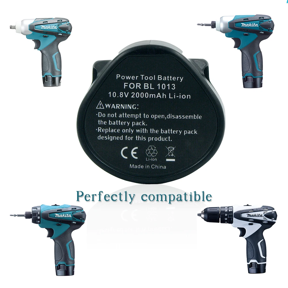 Recarregável de Íon de Lítio para Makita Bateria de Substituição Pces Mah Bateria 12 2.0ah Bl1013 Bl1014 Lct204 Df330d Td090d 2 10.8 v 2000 - Image 4