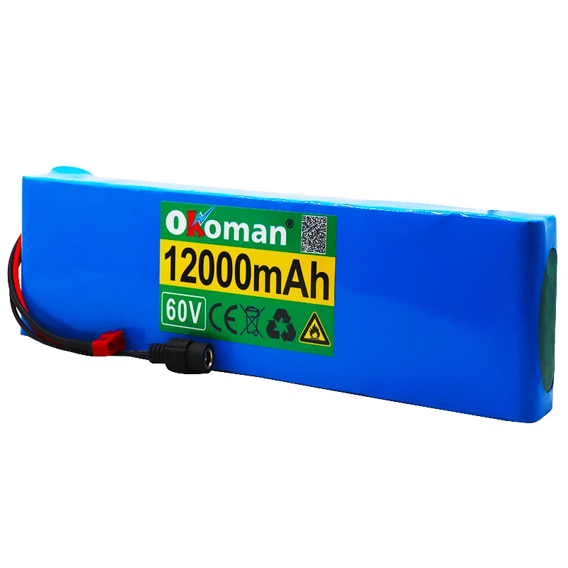 60V 16S2P 12Ah 18650 литий-ионный аккумулятор 67,2 V 12000mAh Ebike Электрический велосипед Скутер с BMS 1000 ватт с bms с зарядным устройством