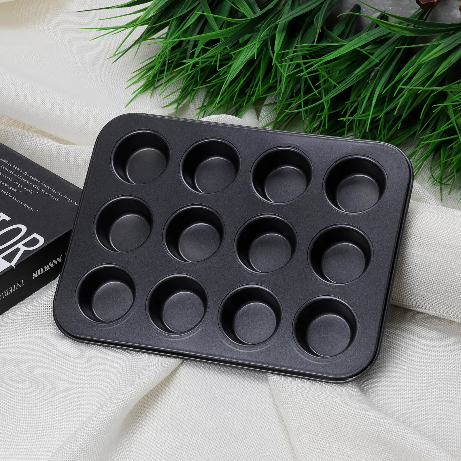 12 чашек для выпечки тортов черная мини форма маффинов противень торта