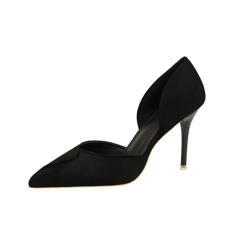 MCCKLE; женские туфли-лодочки; элегантная женская обувь на высоком каблуке; женская замшевая разноцветная обувь с острым носком для вечеринок; женские босоножки - Цвет: Black