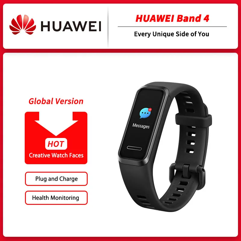 Глобальная версия браслете HUAWEI Band 4 смарт-браслет 0 96 дюймов Творческий