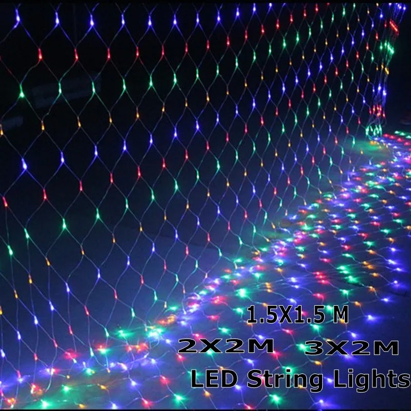 2x2M 3x2M 6x4M LED Net Mesh Fairy String Light Garland Window Curtain Christmas Fairy Light Wedding Party Holiday Light
