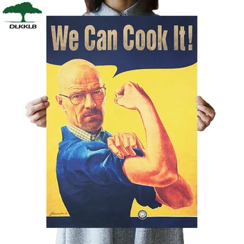 

DLKKLB TV Play Breaking Bad Fun Vintage Poster We Can Cook It Kraft Paper Home Decor 51.5x36cm Bedroom Kitchen Wall Sticker