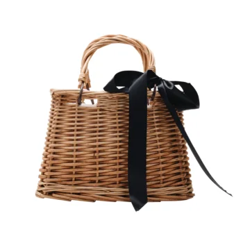 

Children Casual Style Straw Handbag Small Size Fashionable Multipurpose Wear-resistant Handbag Polyester-cotton Fabric Bag