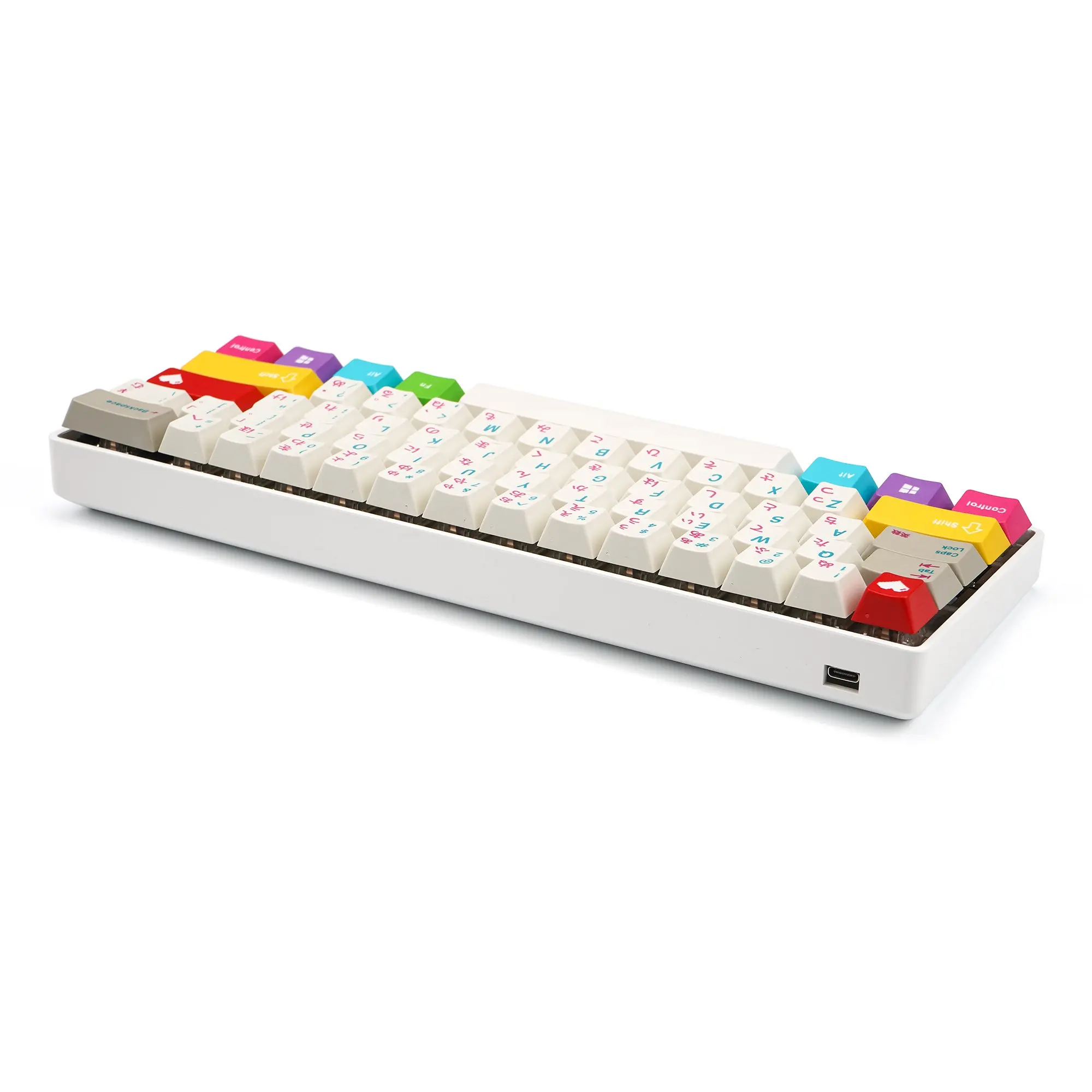 KBDfans Fully Assembled 60 White Plastic Soldered Mechanical Keyboard