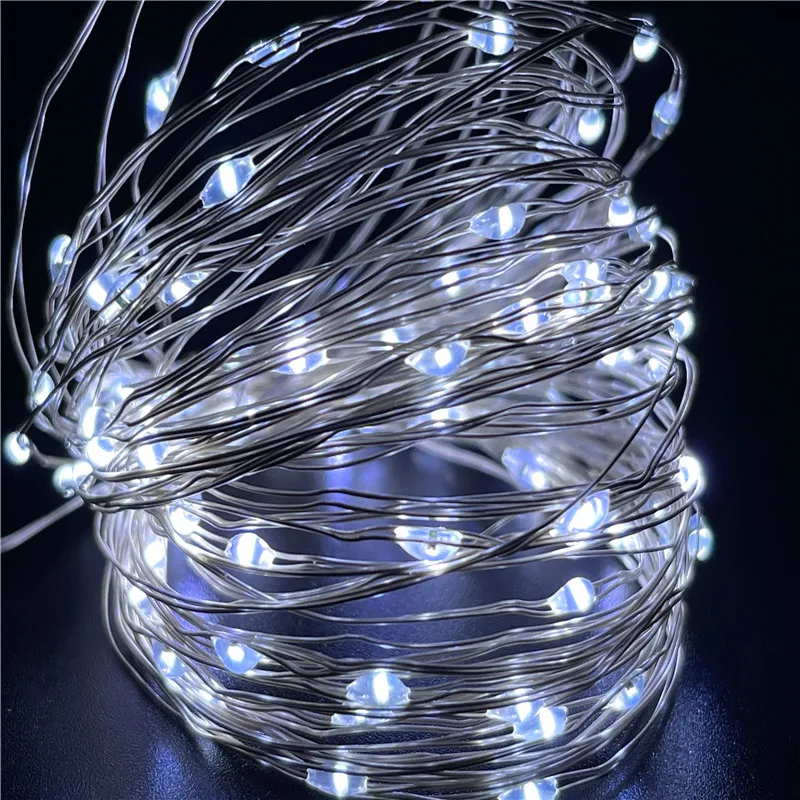 5M 10M LED String lights Silver Wire Christmas Garlands Festoon led Fairy Light 
