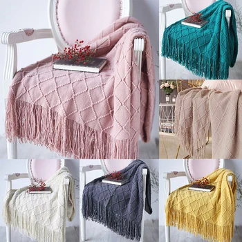 

New Nordic Knitted Throw Thread Blanket Bedding Sofa Plaid Travel TV Nap Blankets Soft Towel Bed Plaid Tapestry