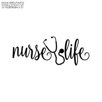 

Volkrays Personality Car Sticker Nurse Life Stethoscope Accessories Reflective Waterproof Vinyl Decal Black/Silver,4cm*13cm