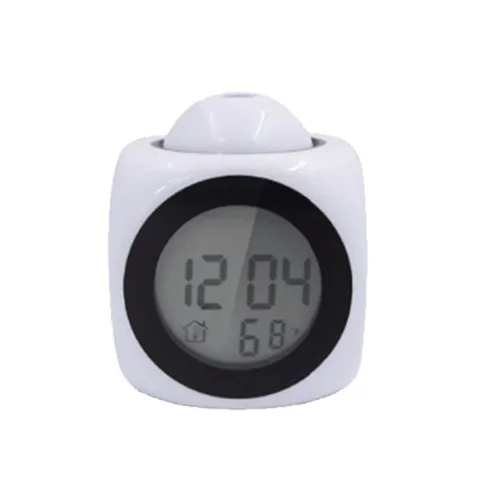 ЖК-дисплей проекции светодиодный Дисплей Время цифровые часы-будильник говорить голосовые подсказки термометр откладывает Функция стол - Цвет: Белый