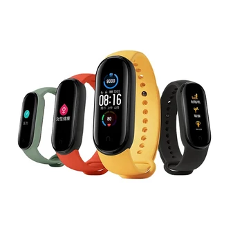 

2020 New Band M5 Wristband 1.2 Inch Color Screen Heart Rate Bracelet Smart Watch Global Xiaomi Mi Band 5