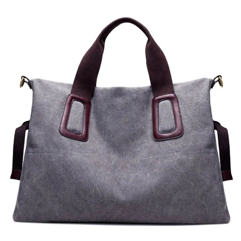 MoneRffi большая карманная повседневная женская сумка Большая вместительная сумка для женщин через плечо холщовые дорожные сумки - Цвет: gray