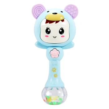 

Hot Baby Rattle Teether Musical Toy With Sound For Toddlers Teether Rattle Toy Newborn Infant Early Educational Toys - Blue Pink